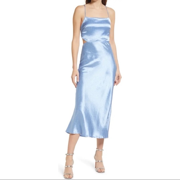 RAHI SHOPBOP Blue Satin Dress - Picture 1 of 5